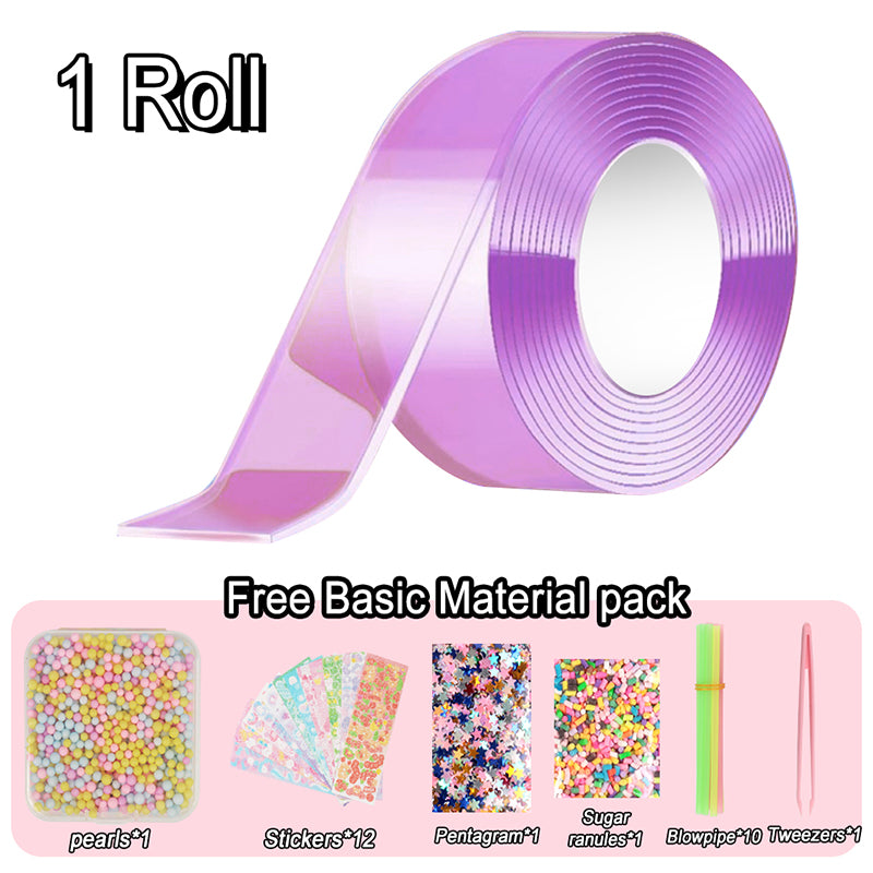 1 Roll of Nano Tape (purple) + basic material pack - PEYOU Store