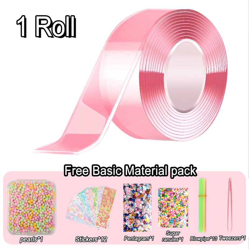 1 Roll of Nano Tape (pink) + basic material pack - PEYOU Store