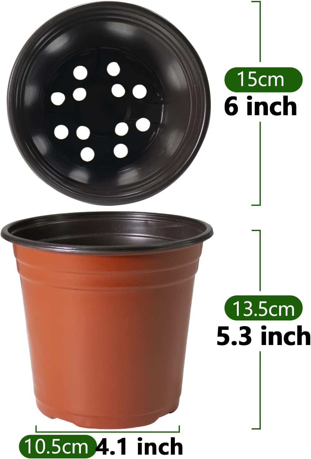 PEYOU 50 Pcs 6” Nursery Pots - PEYOU Store