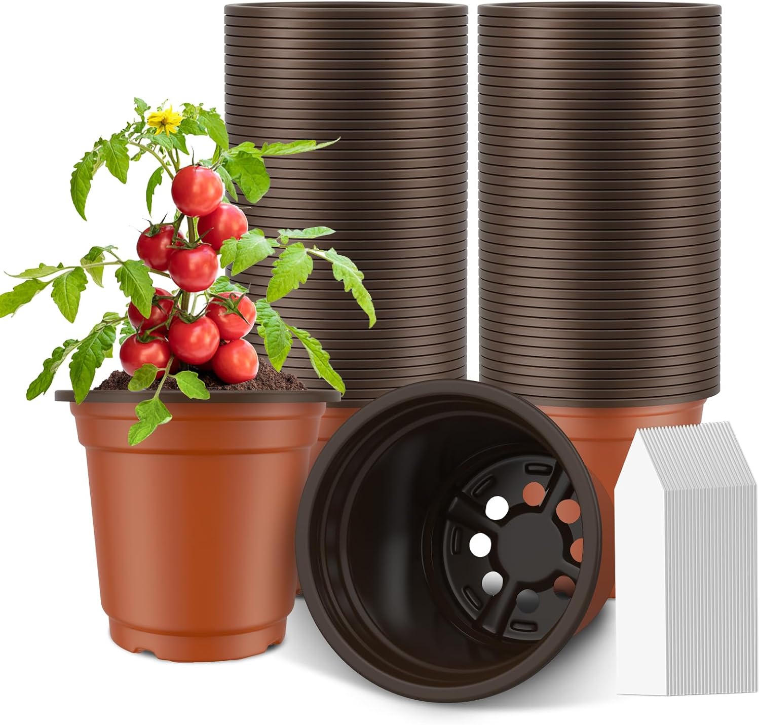 PEYOU 100 Pack 4" Nursery Pots