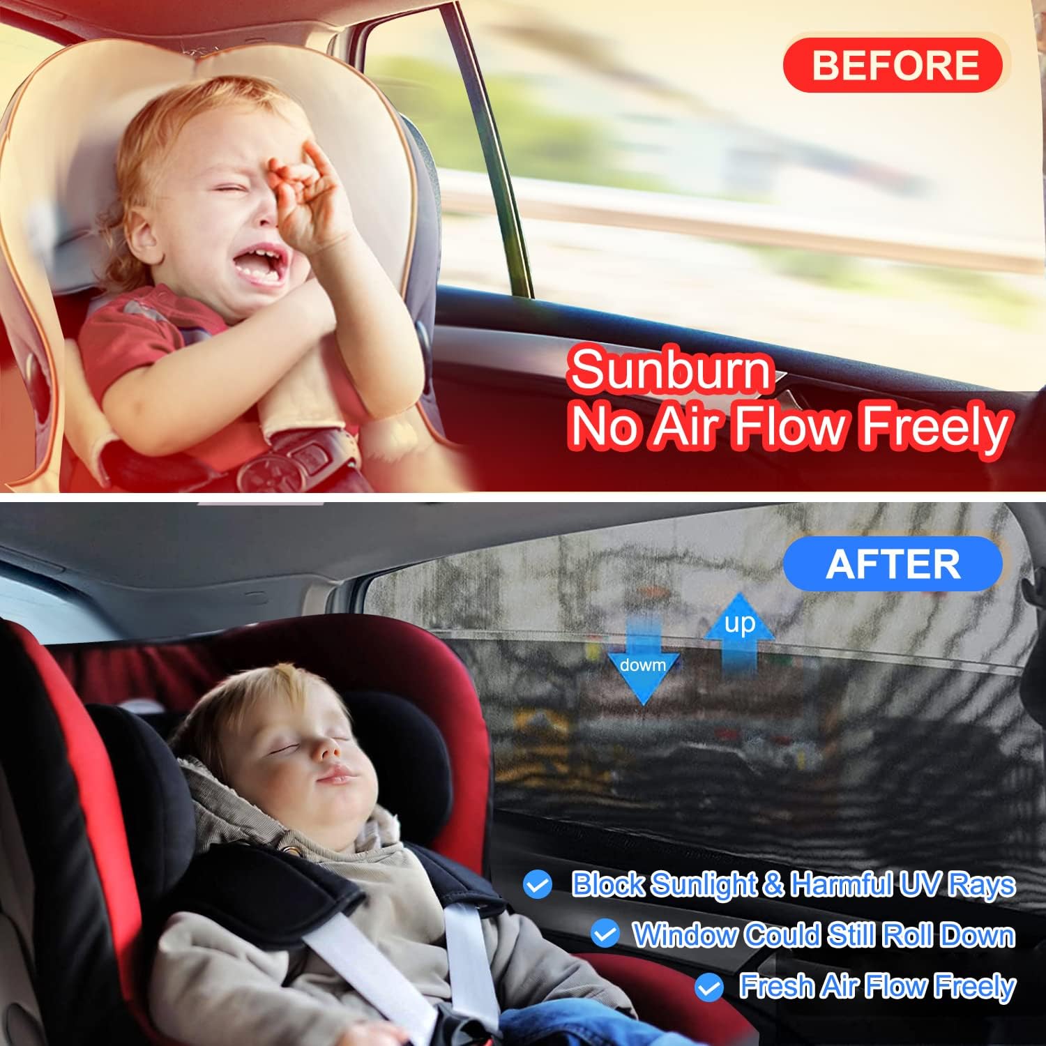 2 Pack Breathable Mesh Side Car Window Sun Shade - PEYOU Store